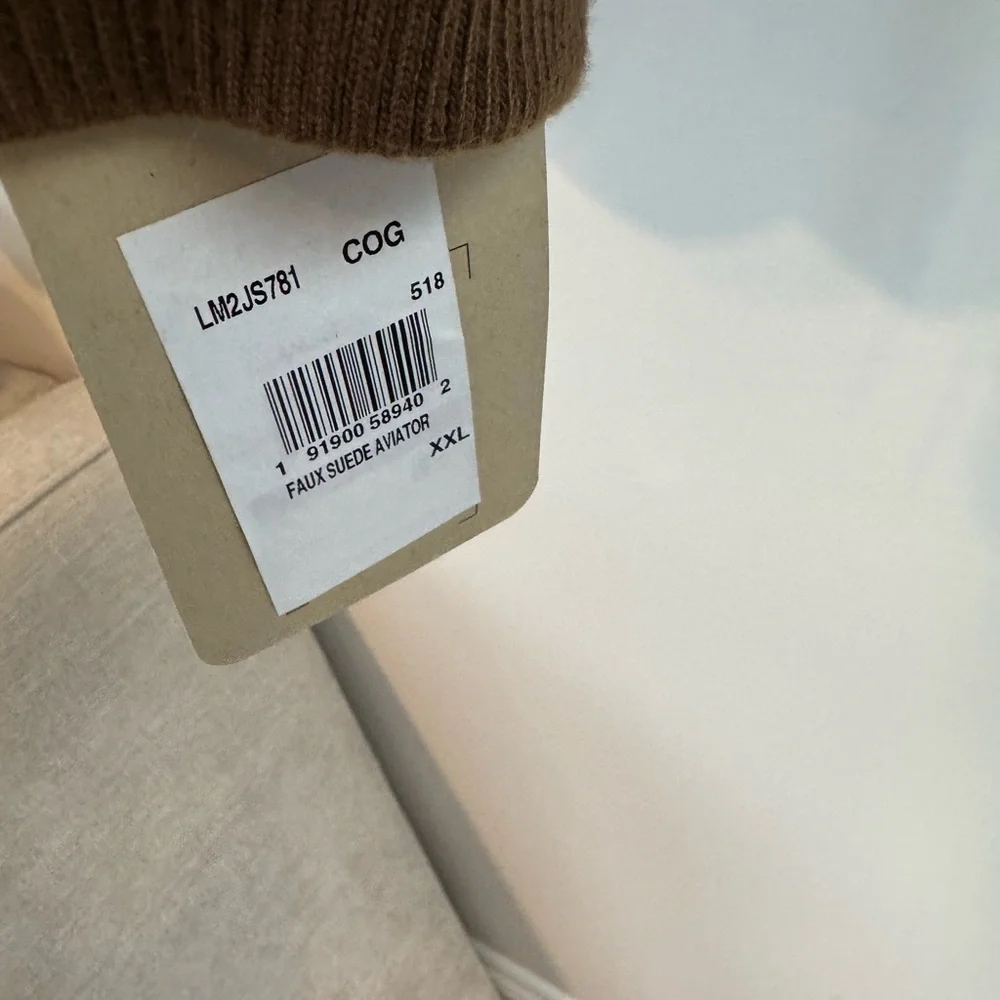 Levi’s Men's Faux Suede Aviator Bomber Jacket w/ Sherpa Lining- Cognac, NWT - Picture 7 of 8